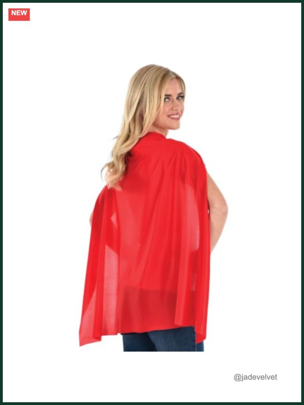 Red Superhero Cape Costume for Adults, Hook-and-Loop Closure